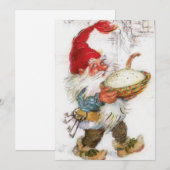 Vintage-kerstkoepel met voedselBowl Feestdagenkaart (Voorkant / Achterkant)