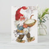 Vintage-kerstkoepel met voedselBowl Feestdagenkaart (Staand voorkant)