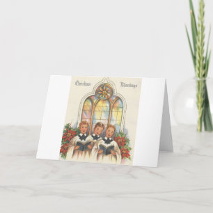 Vintage kerstkoeriersdienst feestdagen kaart