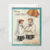 Vintage kerstkoeriersdienst feestdagenkaart (Voorkant / Achterkant)