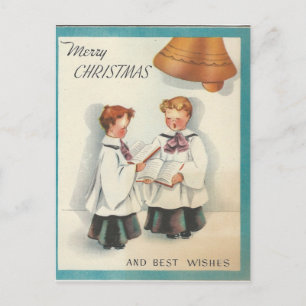 Vintage kerstkoeriersdienst feestdagenkaart