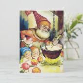 Vintage kerstkoken voor kinderen feestdagenkaart (Staand voorkant)