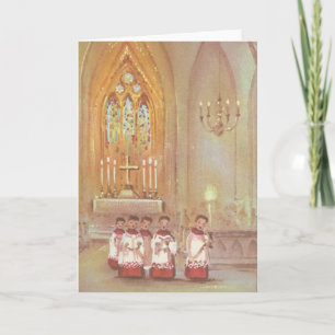 Vintage kerstkoor feestdagen kaart