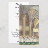 vintage kerstkoor jongens in kathedraalkerk feestdagenkaart (Voorkant / Achterkant)