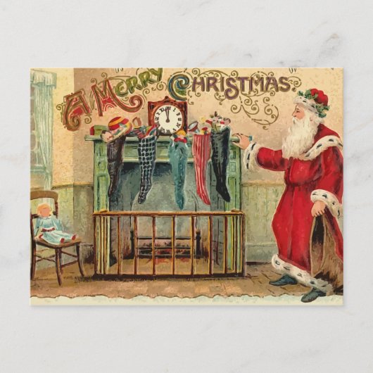 Vintage kerstkousen Briefkaart (Voorkant)