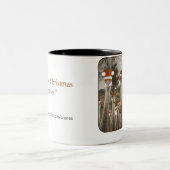 Vintage kerstkranen tweekleurige koffiemok (Center)