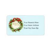 Vintage Kerstkrans adreslabel Etiket (Voorkant)
