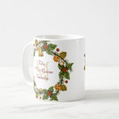 Vintage Kerstkrans monogram Koffiemok (Voorkant links)
