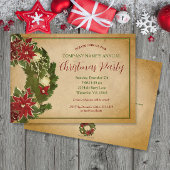 Vintage Kerstkrans op Perkamentfeest Kaart