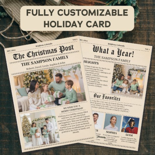 Vintage Kerstkrant Foto Nieuwsbrief Feestdagenkaart