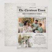 Vintage Kerstkrant Foto Nieuwsbrief Feestdagenkaart (Voorkant / Achterkant)