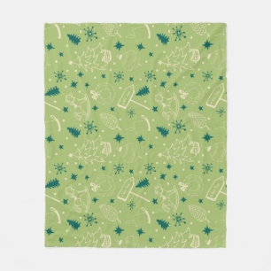 Vintage kerstkunst Patroon Een klein kerstfeest Fleece Deken