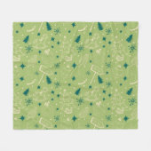 Vintage kerstkunst Patroon Een klein kerstfeest Fleece Deken (Voorkant (Horizontaal))