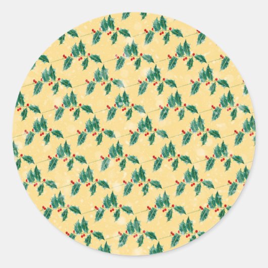 Vintage kerstkunst ronde sticker (Voorkant)