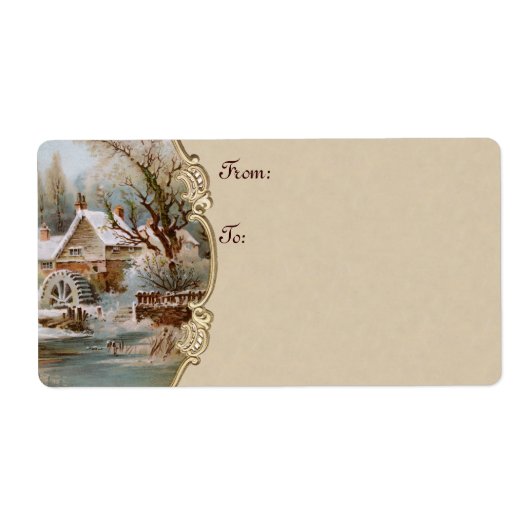 Vintage kerstlabels etiket (Voorkant)