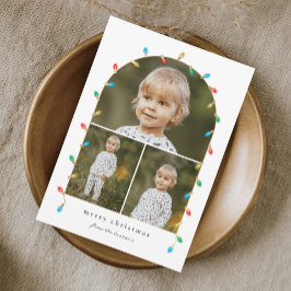 Vintage-kerstlampjes 3-fotografie feestdagenkaart