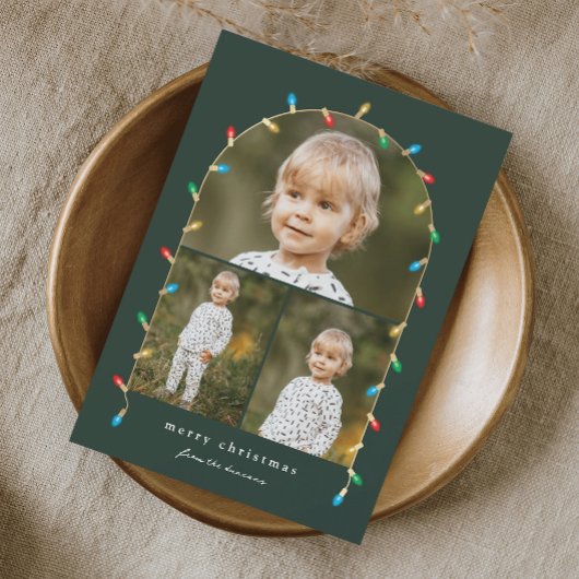 Vintage-kerstlampjes 3-fotografie feestdagenkaart