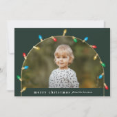 Vintage kerstlampjes foto's feestdagenkaart (Voorkant)