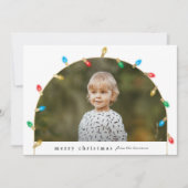 Vintage kerstlampjes foto's feestdagenkaart (Voorkant)