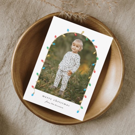 Vintage kerstlampjes foto's feestdagenkaart