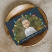 Vintage kerstlampjes foto's feestdagenkaart