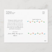 Vintage kerstlampjes foto's feestdagenkaart (Achterkant)