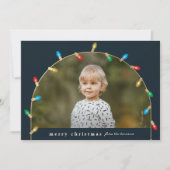 Vintage kerstlampjes foto's feestdagenkaart (Voorkant)