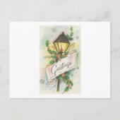 Vintage kerstlamppost feestdagenkaart (Voorkant)