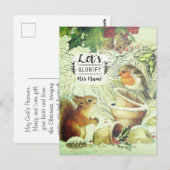Vintage Kerstland Woodland Dieren Inspirerend Briefkaart (Voorkant / Achterkant)