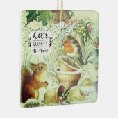 Vintage Kerstland Woodland Dieren Inspirerend Keramisch Ornament (Rechts)