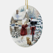 Vintage kerstlevering keramisch ornament (Rechts)