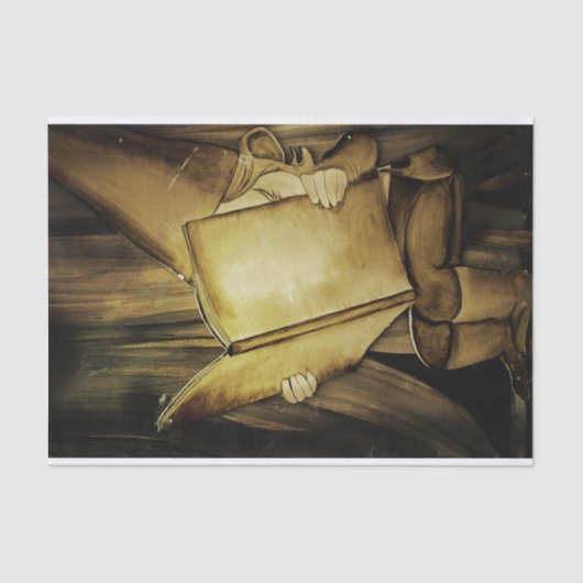 Vintage kerstlezen tissuepapier (Voorkant)