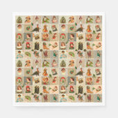Vintage-kerstluiers Servetten (Voorkant)