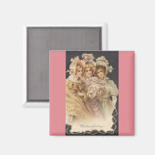 Vintage kerstmagneet magneet (Voorkant / Achterkant)