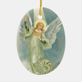 Vintage kerstman Angel Fine Art Keramisch Ornament