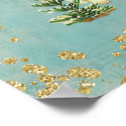 Vintage Kerstman Angel Joy Poster (Hoek)