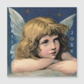Vintage kerstman Angel White Wings Indigo (Voorkant)