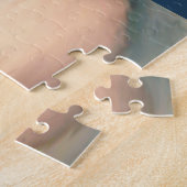 Vintage kerstman Angel White Wings Indigo Legpuzzel (Zijkant)