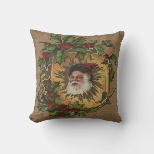 Vintage Kerstman Antieke Hulst Kerstmis Kussen