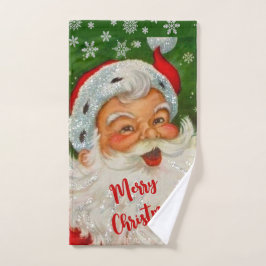 Vintage Kerstman Badkamer Handdoek