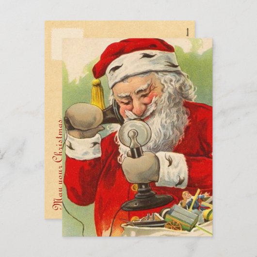 Vintage Kerstman Briefkaarten (Voorkant / Achterkant)
