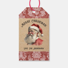Vintage kerstman cadeau Label Cadeaulabel