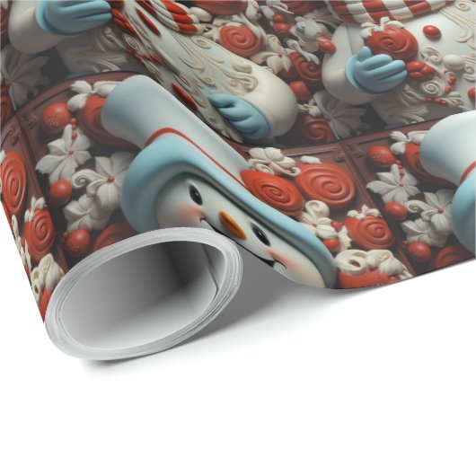 Vintage Kerstman Cadeaupapier (Rol Hoek)