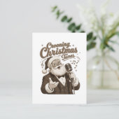 Vintage Kerstman Crooner Kerst Sweatshirt Briefkaart (Staand voorkant)