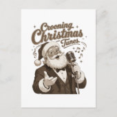 Vintage Kerstman Crooner Kerst Sweatshirt Briefkaart (Voorkant)