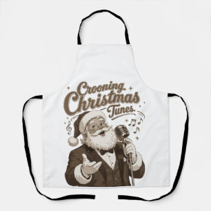 Vintage Kerstman Crooner Kerst T-shirt Schort