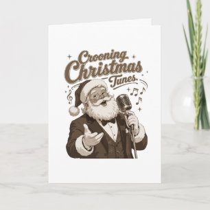 Vintage Kerstman Crooner Kersttrui Kaart