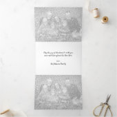 Vintage Kerstman en Elfen Drieluik Wenskaart (Binnen)