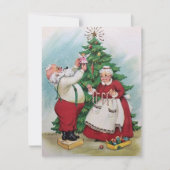 Vintage-kerstman en mevrouw Claus Feestdagenkaart (Voorkant)
