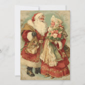 Vintage Kerstman en mevrouw Claus Feestdagenkaart (Voorkant)